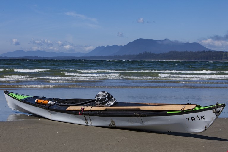 trak kayak on beach